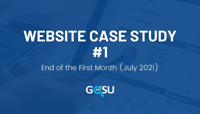 Website Case Study #1 – End of the First Month (July 2021)